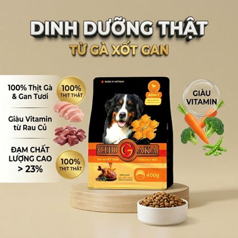 Hạt cho chó Chogaka ADULT Vị Gà Xốt Gan (Túi 400g)
