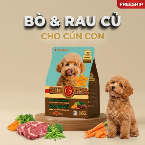 Hạt cho chó con Chogaka Vị Bò & Rau Củ (Túi 400g)