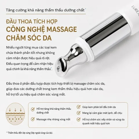 LUREAQU Kem mắt mờ nếp nhăn, mờ nám và tàn nhang có đầu Massage 765047