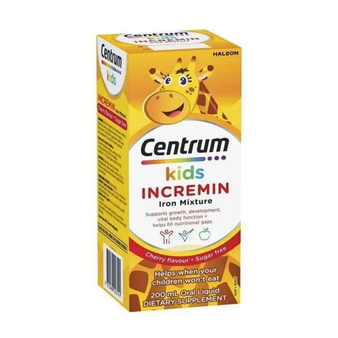 Siro Centrum Kids Incremin Iron Mixture - 200 mL - Bổ Sung Sắt - Cải Thiện Tình Trạng Biếng Ăn & Tăng Hấp Thu Dinh Dưỡng - Hỗ Trợ Quá Trình Phát Triển ở Trẻ Từ 6 Tháng Tuổi Trở Lên - S/P Chuẩn Úc