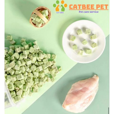Gà viên mix cỏ mèo loại 1 hỗ trợ tiêu búi lông,giảm stress, bổ sung dinh dưỡng cho mèo