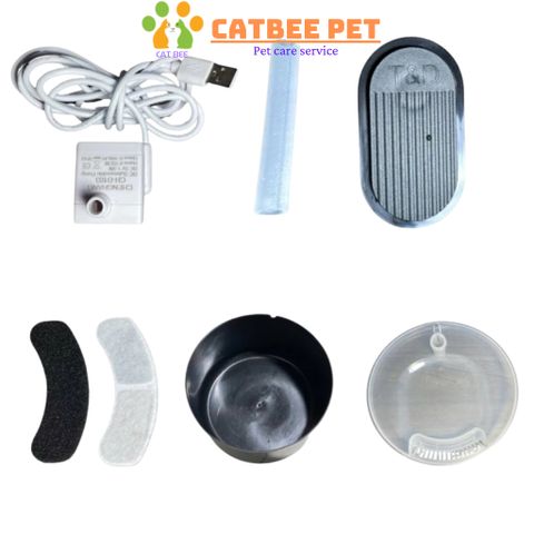 Máy Lọc Nước Pet Water Tự Động Cho Chó Mèo Kèm Lõi Lọc Than Hoạt Tính An Toàn, Dung Tích 2L