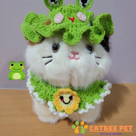 Mũ/Nón len cho chó mèo, thú cưng nhiều màu dễ thương, vòng cổ cho thú cưng handmade móc tay thủ công