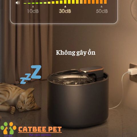 Máy Lọc Nước Pet Water Tự Động Cho Chó Mèo Kèm Lõi Lọc Than Hoạt Tính An Toàn, Dung Tích 2L