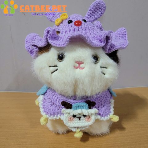 Mũ/Nón len cho chó mèo, thú cưng nhiều màu dễ thương, vòng cổ cho thú cưng handmade móc tay thủ công