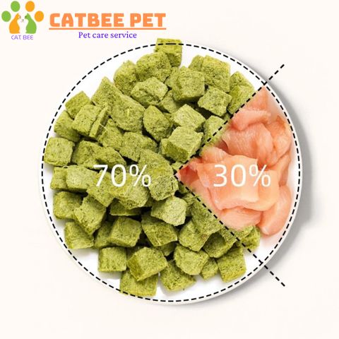 Gà viên mix cỏ mèo loại 1 hỗ trợ tiêu búi lông,giảm stress, bổ sung dinh dưỡng cho mèo