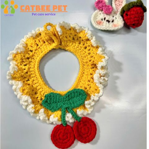 Mũ/Nón len cho chó mèo, thú cưng nhiều màu dễ thương, vòng cổ cho thú cưng handmade móc tay thủ công