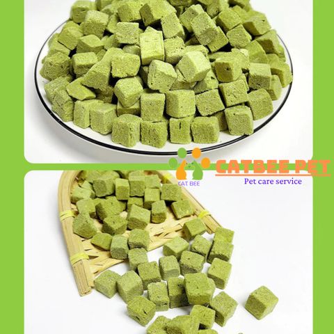 Gà viên mix cỏ mèo loại 1 hỗ trợ tiêu búi lông,giảm stress, bổ sung dinh dưỡng cho mèo