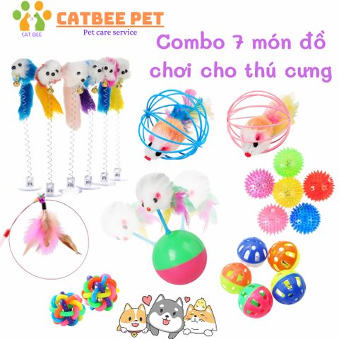 [Combo 7 món] Đồ chơi cho thú cưng chó,mèo,hamster