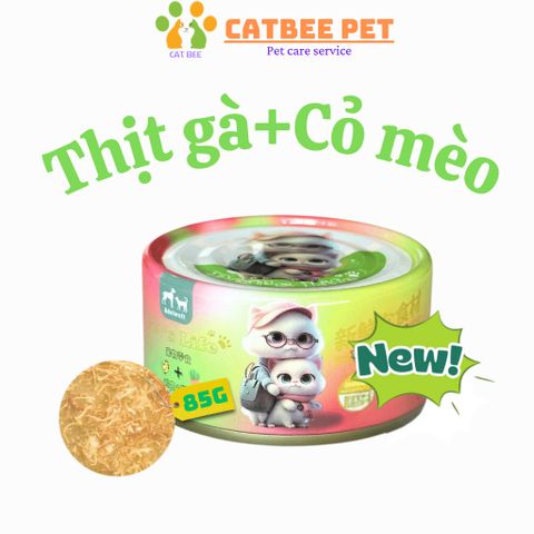 [Combo 4,10,20 Lon] Pate Cho Mèo Pet's Life Dạng Soup Sợi Gà Lon 85g Dinh Dưỡng, Tiện Lợi