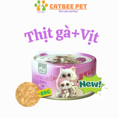 [Combo 4,10,20 Lon] Pate Cho Mèo Pet's Life Dạng Soup Sợi Gà Lon 85g Dinh Dưỡng, Tiện Lợi