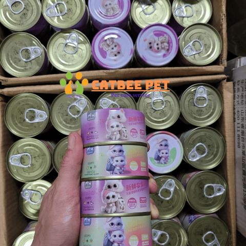 [Combo 4,10,20 Lon] Pate Cho Mèo Pet's Life Dạng Soup Sợi Gà Lon 85g Dinh Dưỡng, Tiện Lợi