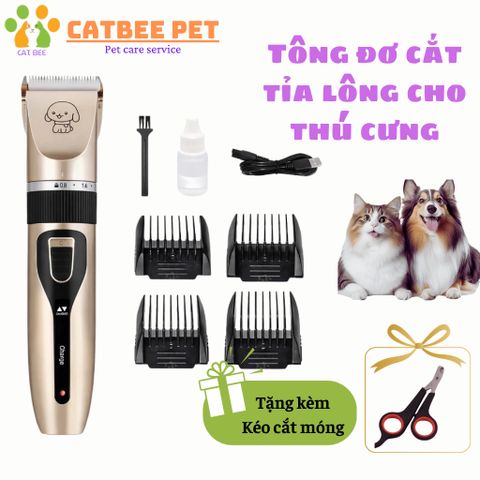 Tông đơ cắt tỉa lông cho thú cưng không ồn USB giúp tạo kiểu chuyên nghiệp ngay tại nhà