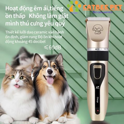 Tông đơ cắt tỉa lông cho thú cưng không ồn USB giúp tạo kiểu chuyên nghiệp ngay tại nhà