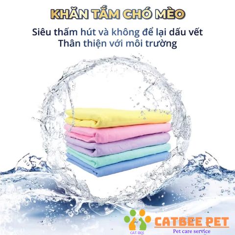 Khăn tắm chó mèo Clean Cham siêu thấm hút - Khăn lau đa năng, siêu thấm đa công dụng