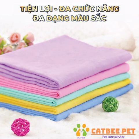 Khăn tắm chó mèo Clean Cham siêu thấm hút - Khăn lau đa năng, siêu thấm đa công dụng