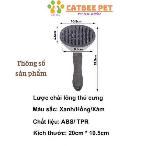 Lược chải lông cao cấp giành cho chó,mèo có nút bấm tiện lợi giúp tách lông tự động