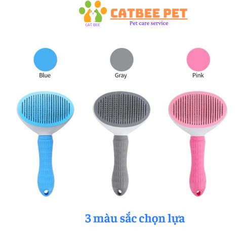 Lược chải lông cao cấp giành cho chó,mèo có nút bấm tiện lợi giúp tách lông tự động