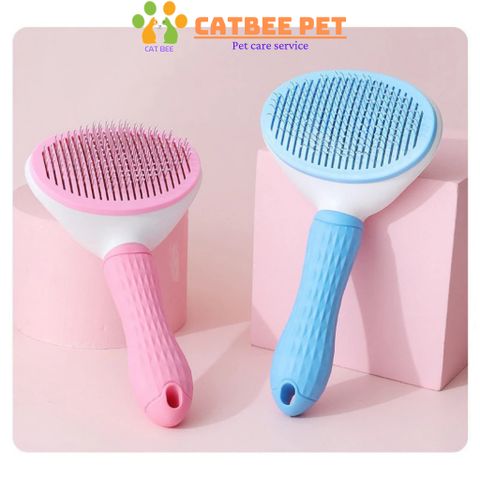 Lược chải lông cao cấp giành cho chó,mèo có nút bấm tiện lợi giúp tách lông tự động
