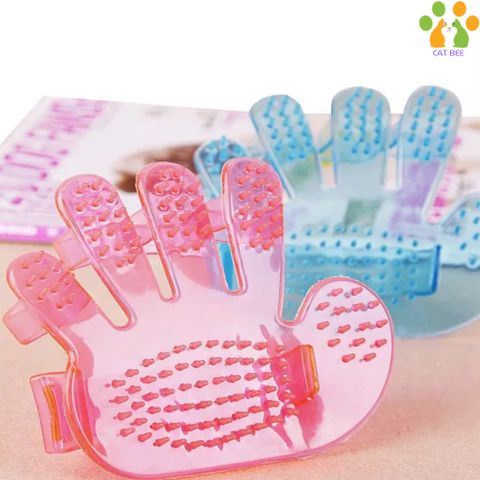 Găng tay tắm massge cho chó mèo bằng nhựa dẻo giúp chải lông, gỡ rối đánh bông lông , làm sạch lông rụng hình bàn tay