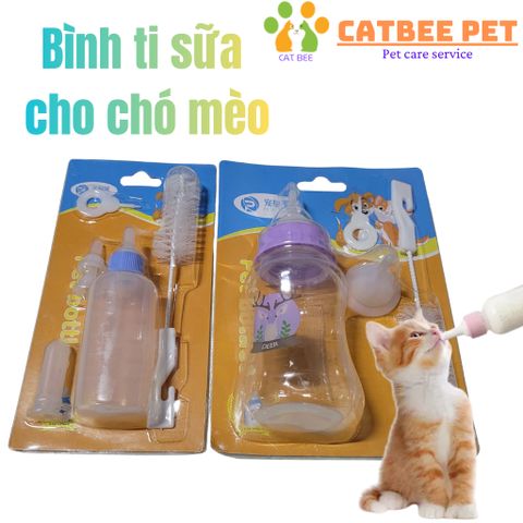 Bình ty , bình sữa dành cho chó mèo - Hỗ trợ chó mèo nhỏ uống sữa -Có đầu thay thế 60ml,150ml