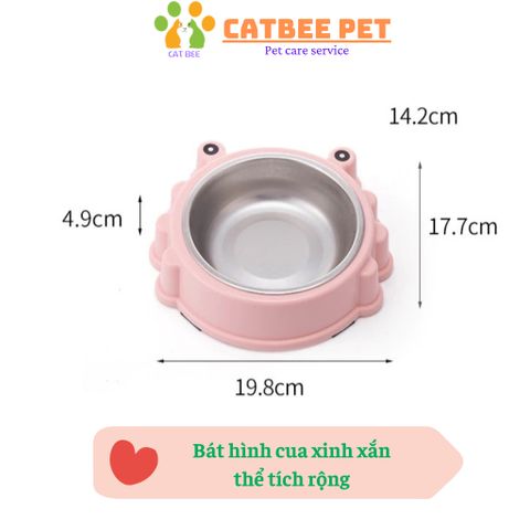 Bát ăn inox hình thú cho chó mèo,lõi inox  tháo rời siêu bền, dễ dàng vệ sinh