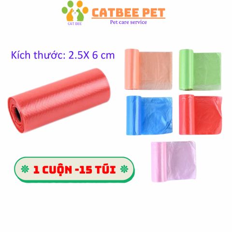 [Combo 5-10-20] Túi Nilon dọn phân,rác cho chó mèo - 1 Cuộn 15 túi siêu dai, tiện lợi