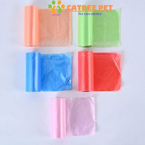 [Combo 5-10-20] Túi Nilon dọn phân,rác cho chó mèo - 1 Cuộn 15 túi siêu dai, tiện lợi