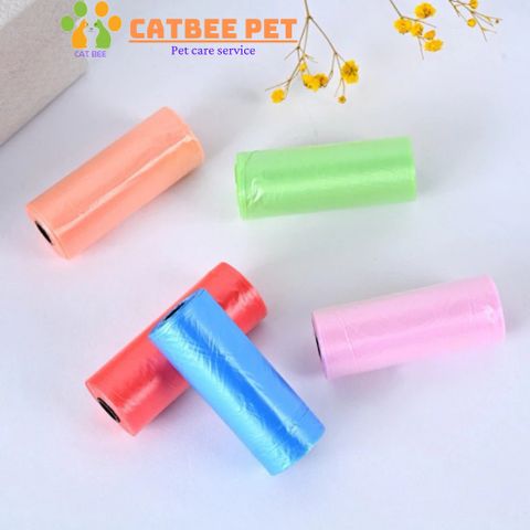 [Combo 5-10-20] Túi Nilon dọn phân,rác cho chó mèo - 1 Cuộn 15 túi siêu dai, tiện lợi