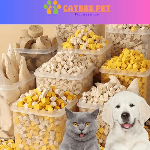 [100g,200g,500g] Viên sấy khô cho chó và mèo-Gà viên-Cỏ mèo-Gan viên-Lòng đỏ trứng bổ sung dinh dưỡng (loại 1)