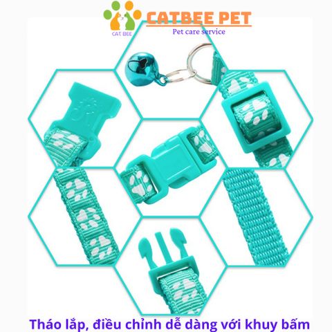 Combo vòng cổ cho chó mèo,có chuông lục lạc,thiết kế khóa bấm dễ sử dụng (chọn màu theo yêu cầu)
