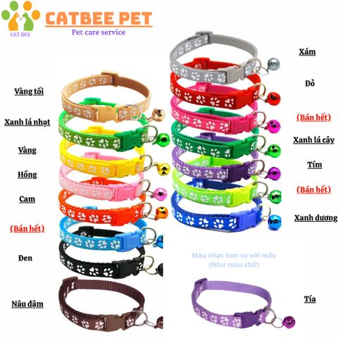 Combo vòng cổ cho chó mèo,có chuông lục lạc,thiết kế khóa bấm dễ sử dụng (chọn màu theo yêu cầu)