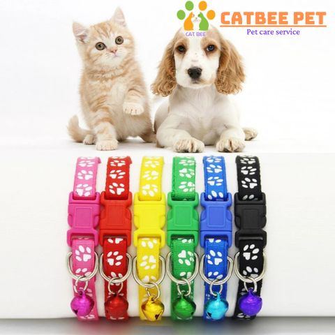 Combo vòng cổ cho chó mèo,có chuông lục lạc,thiết kế khóa bấm dễ sử dụng (chọn màu theo yêu cầu)