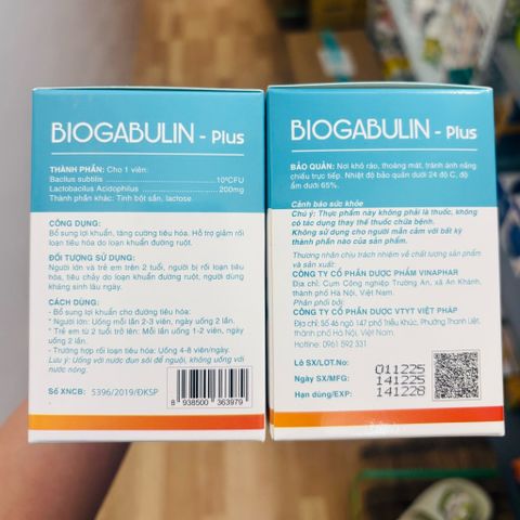 Bổ sung lợi khuẩn, cân bằng đường ruột BIO GABULIN - BIOSUBTYL 100 viên