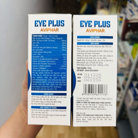 Bổ mắt EYE PLUS dầu cá, DHA, chiết xuất Việt quất