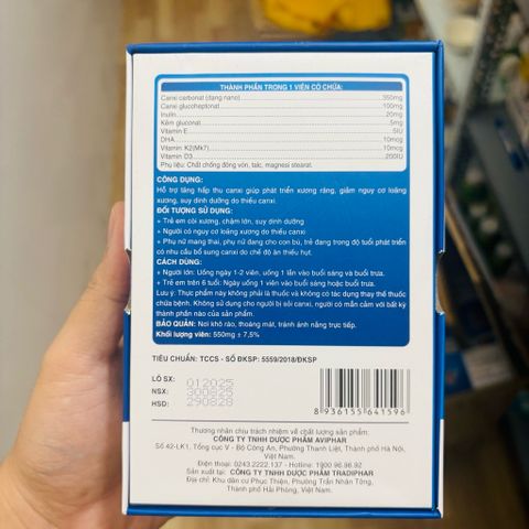 Canxi Nano MK7 - bổ sung Calci Kẽm DHA 30 viên