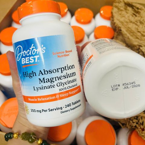 Magie thuần chay Glycinate/Lysinate Doctor's Best USA 240 viên