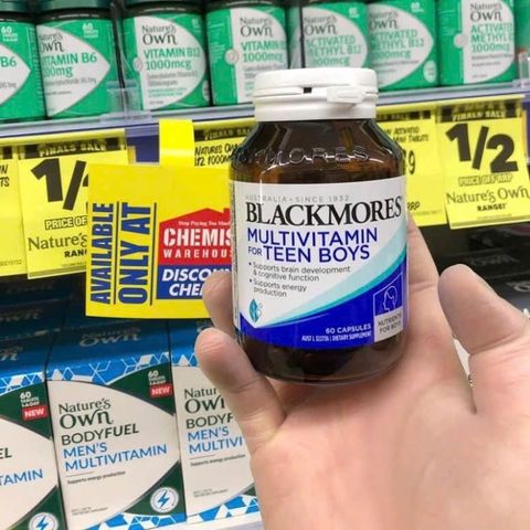 Viên uống Vitamin Tổng Hợp cho Bé Trai Tuổi Teen Blackmores Multivitamin For Teen Boys 60 viên - Hỗ Trợ Phát Triển Toàn Diện - S/P Chuẩn Úc
