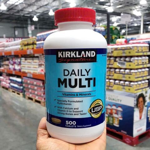Viên uống Vitamin Tổng Hợp Kirkland Signature Daily Multi 500 viên - Hỗ Trợ Sức Khỏe Toàn Diện - S/P Chuẩn Mỹ