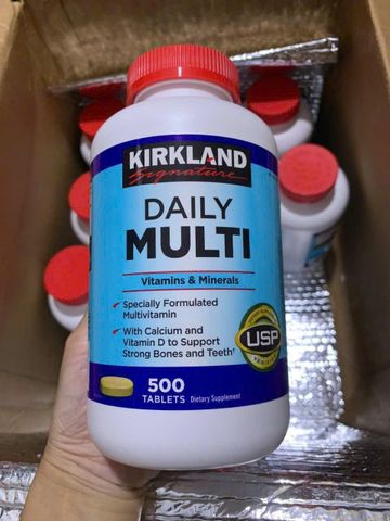 Viên uống Vitamin Tổng Hợp Kirkland Signature Daily Multi 500 viên - Hỗ Trợ Sức Khỏe Toàn Diện - S/P Chuẩn Mỹ