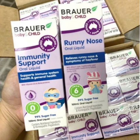 SIRO Hỗ Trợ Tăng Cường Sức Đề Kháng cho Bé Từ 0 Tháng -12 Tuổi Brauer Baby & Child Oral Liquid Immunity Support 100 mL - S/P Chuẩn Úc