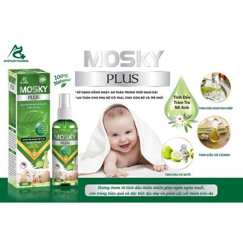 Xịt xua muỗi ann toànn cho bé và bà bầu Mosky plus
