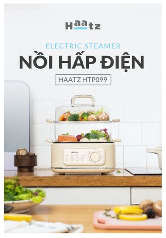 Nồi Hấp Điện Đa Năng Haatz HTP099 (CIM371) - 10L, 8 Chức Năng, Công Suất 1000W, Bảo Hành 2 Năm - Trợ Thủ Hoàn Hảo Cho Bữa Ăn Lành Mạnh
