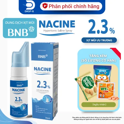 (Chính hãng) Xịt Mũi  ưu trương 2.3%  [TPBVSK Hyper Saline 2.3%] -BNB NACINE HYPERTONIC SALINE SPRAY 70ml
