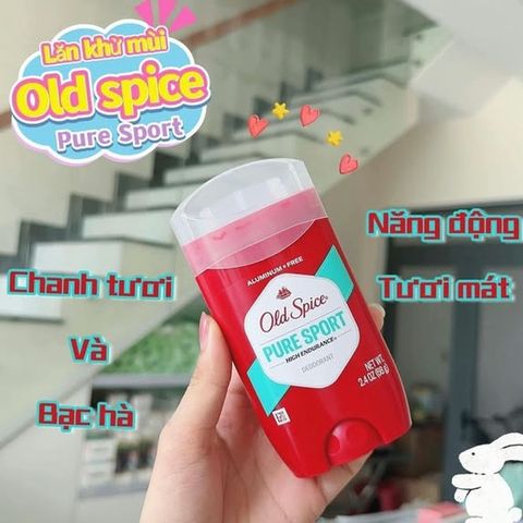 Lăn khử mùi Old Spice Pure Sport 85g - Thơm mát suốt ngày dài 💰Sale Sập Sàn - Giá Tốt! 🎁