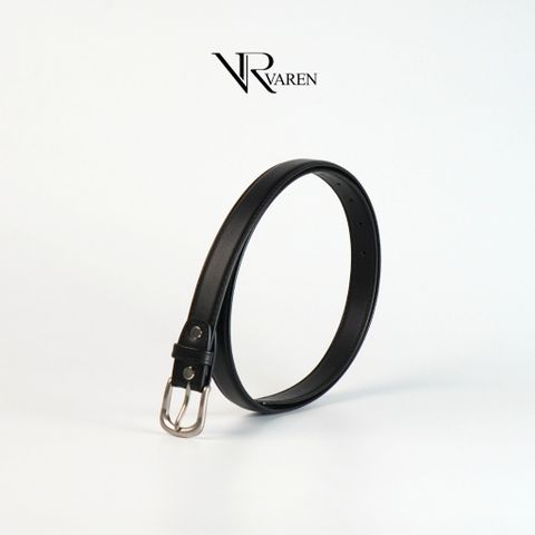 Thắt Lưng Bản Nhỏ 2.3cm Unisex Da Bò Thật Khóa Hợp Kim Bạc Mờ Dây Nịt LS02
