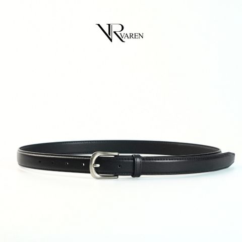 Thắt Lưng Bản Nhỏ 2.3cm Unisex Da Bò Thật Khóa Hợp Kim Bạc Mờ Dây Nịt LS02