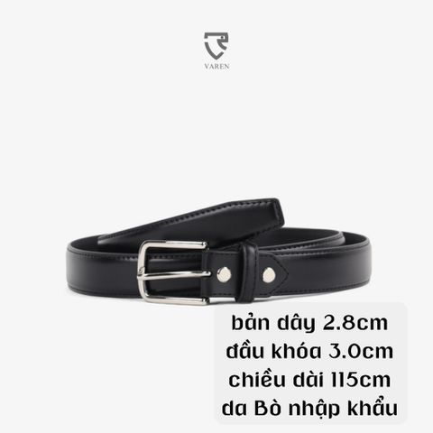 Thắt Lưng Bản Nhỏ Da Bò Thật bản dây 2.8cm Khóa Hợp Kim Phong Cách Tối Giản Unisex TL04