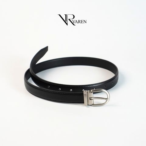 Thắt Lưng Da Bò Bản Nhỏ 2.3cm VAREN AMOR Dây Nịt Unisex Nam Nữ Cao Cấp Bền Bỉ TL002 AM