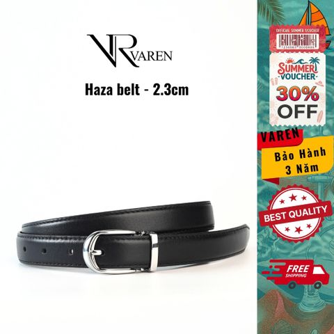 Thắt Lưng Bản Nhỏ Da Bò Nappa VAREN Haza Belt- Dây Nịt Bản 2.3cm Da Bò Cao Cấp Unisex Hz01